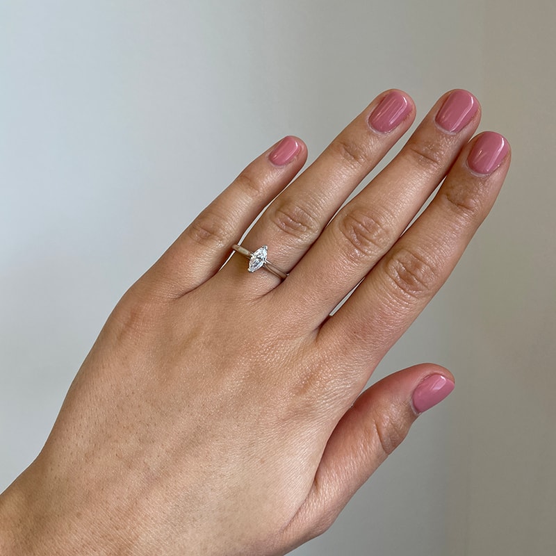 Marquise Cut Lab Grown Diamond Engagement Ring view 7