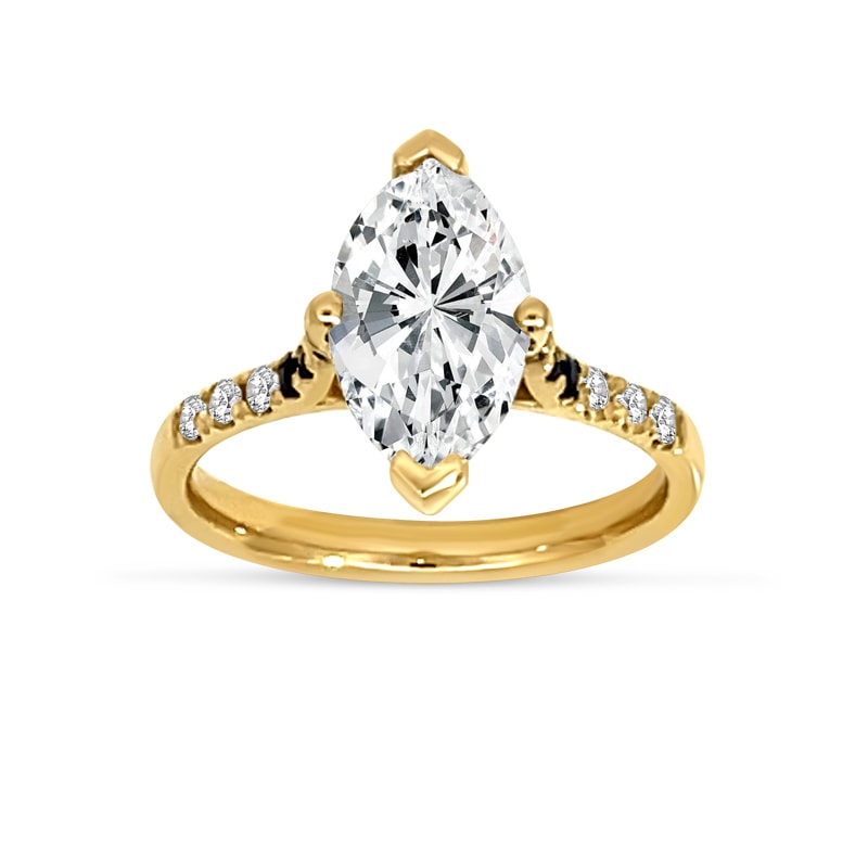 Selena Gomez Marquise Diamond Set Engagement Ring view 3
