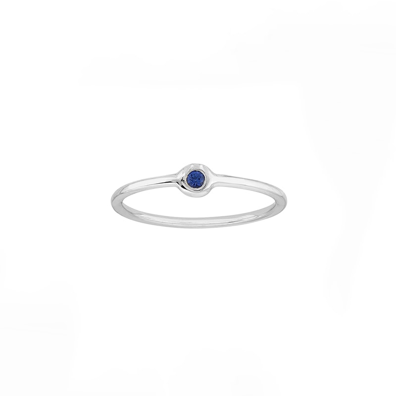Sapphire Bezel White Gold Ring view 1