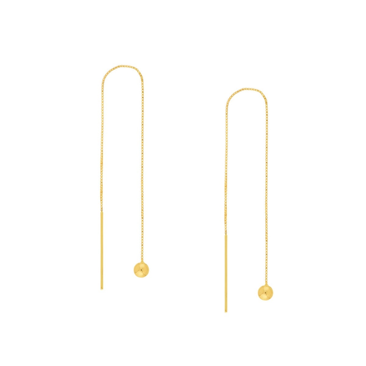 Gold Mini Bead Threader Earrings view 1