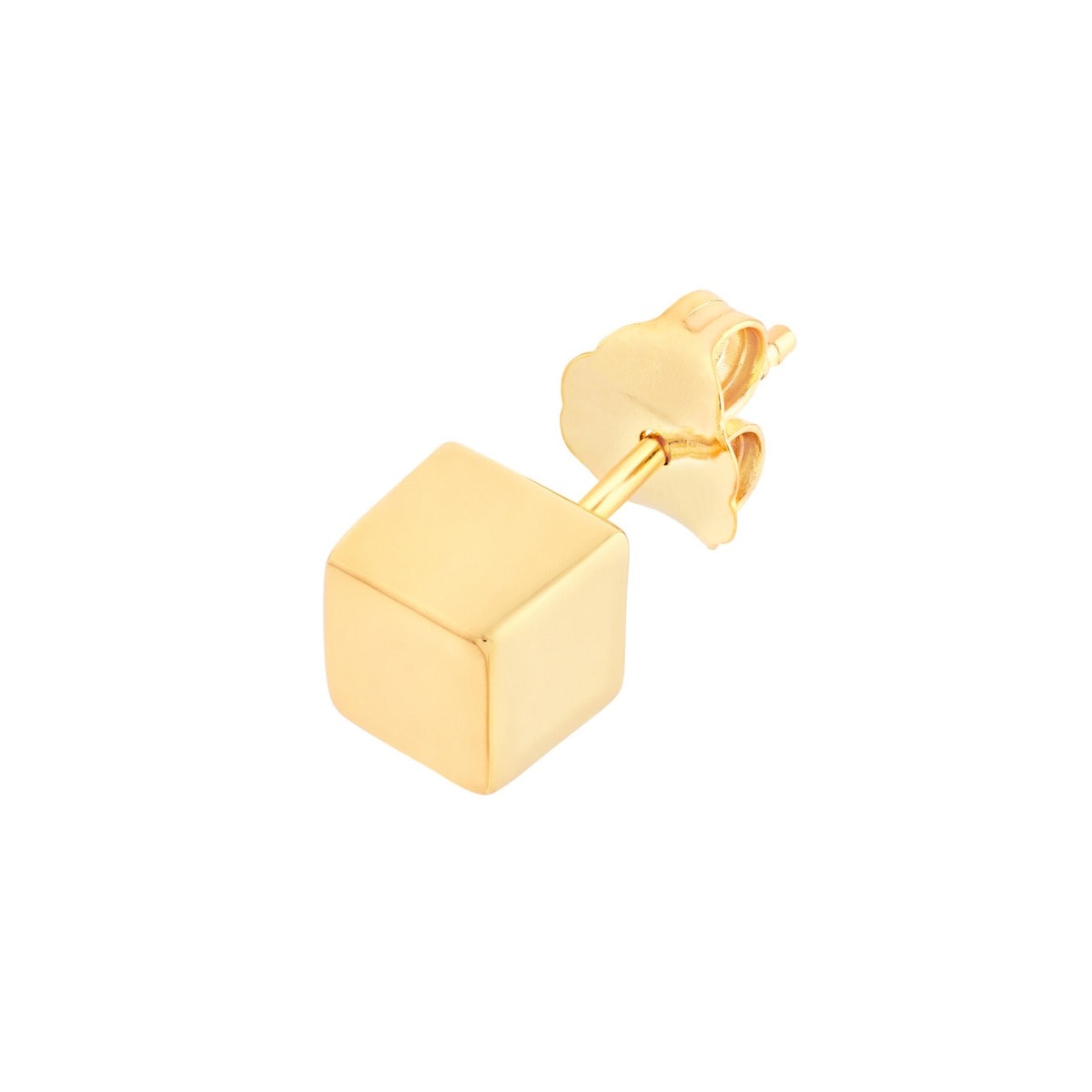 Mini Gold Cube Stud Earrings view 4