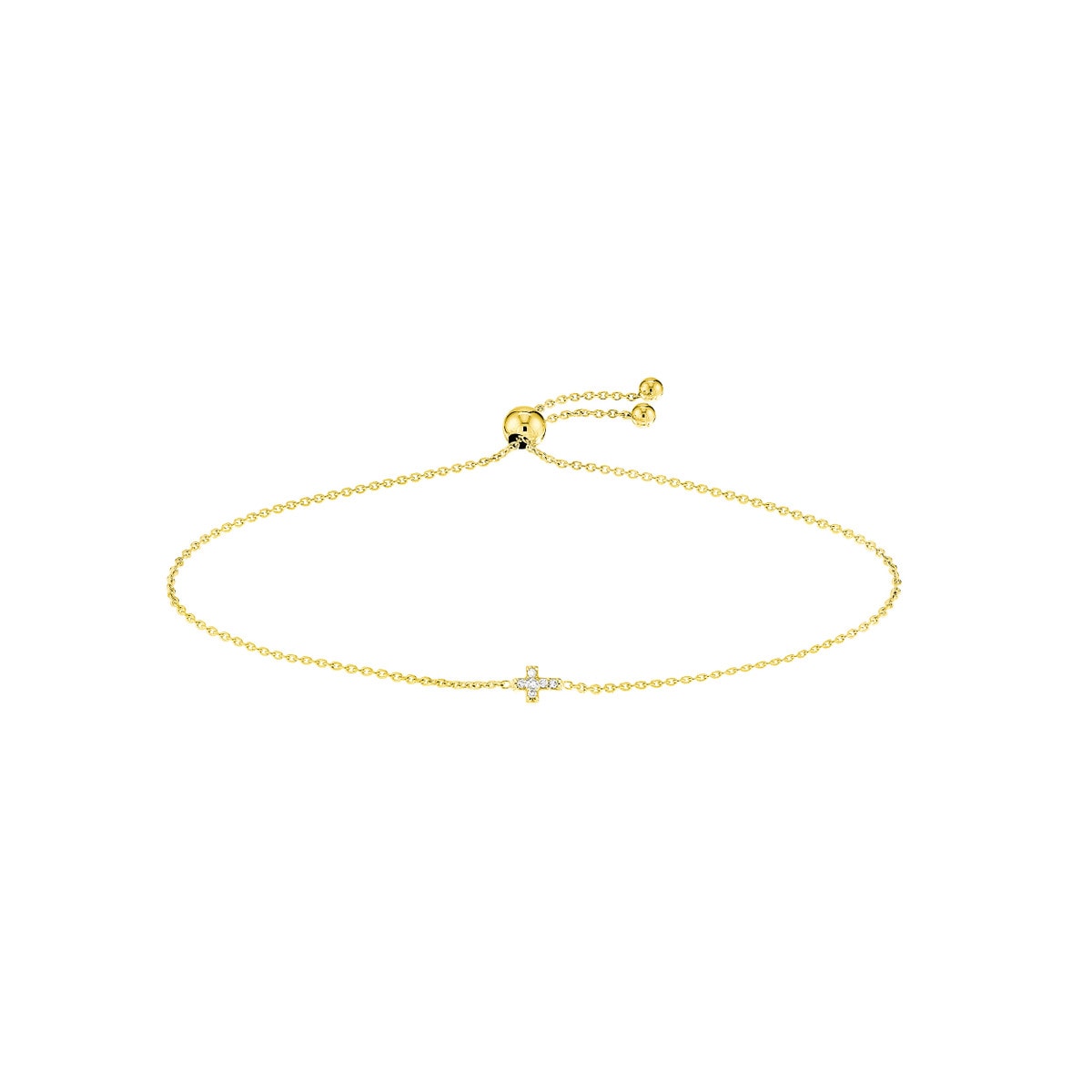 Mini Diamond Cross Gold Bracelet