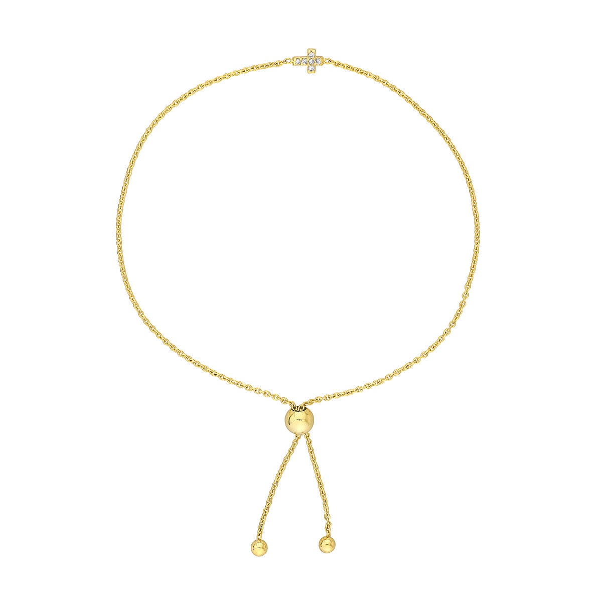 Mini Diamond Cross Gold Bracelet view 3