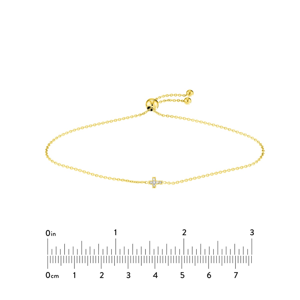 Mini Diamond Cross Gold Bracelet view 5