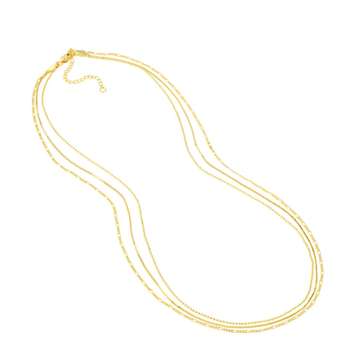 Mixed-Chain Triple Strand Necklace view 4