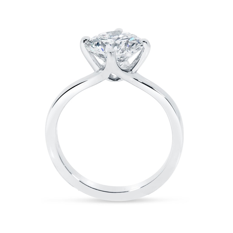 North East South West Round Diamond Solitaire Engagement Ring view 4