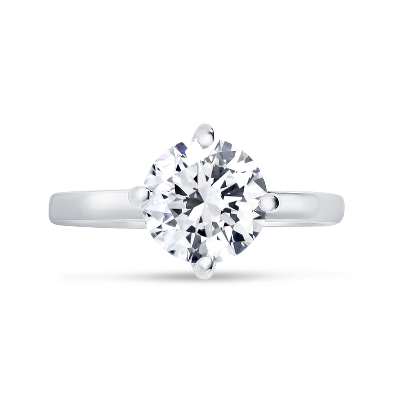 North East South West Round Diamond Solitaire Engagement Ring view 1