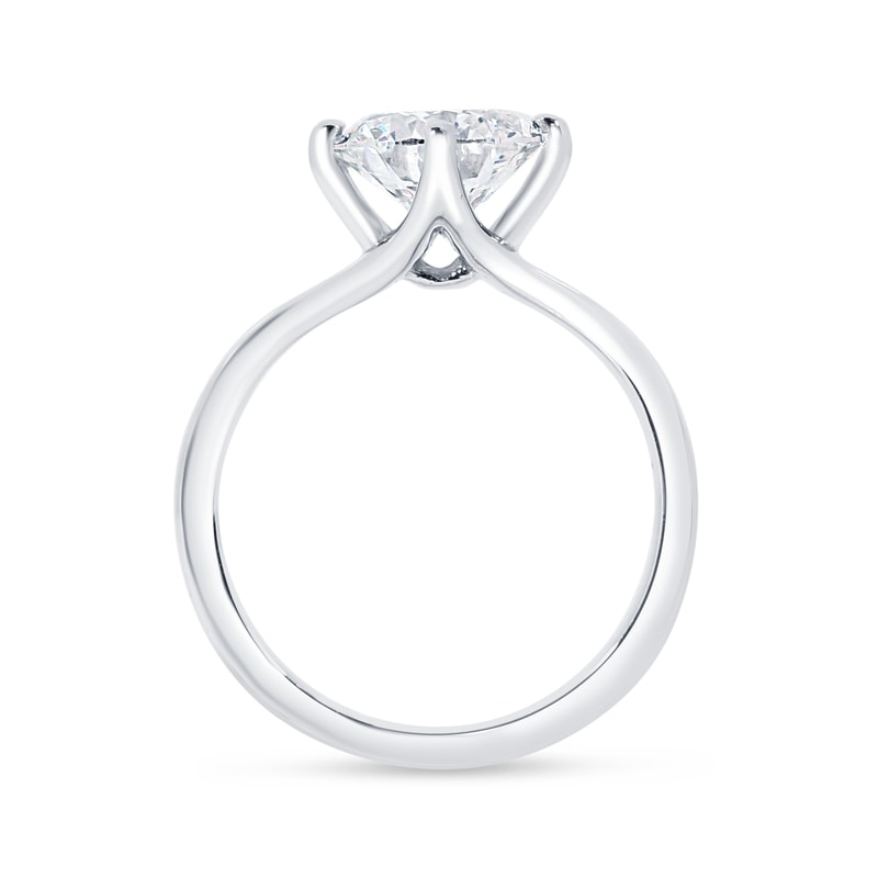 North East South West Round Diamond Solitaire Engagement Ring view 5