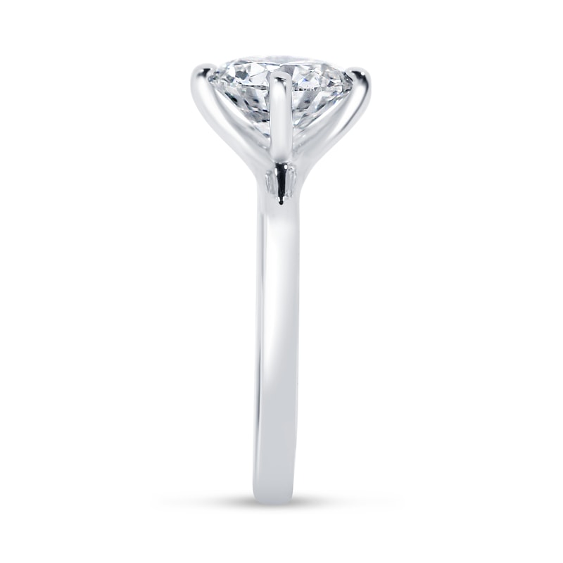 North East South West Round Diamond Solitaire Engagement Ring view 3