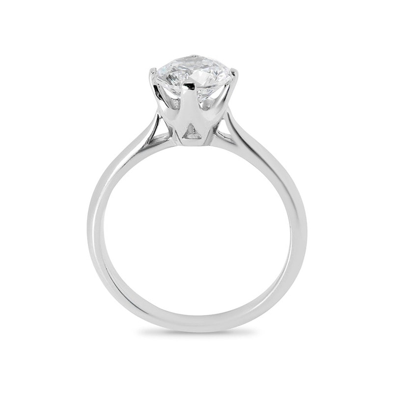 Four Claw North East South West Tapered Solitaire Engagement Ring view 4