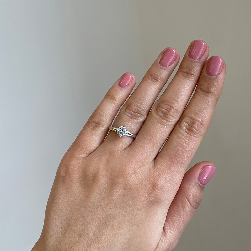 North East West South Lab Grown Cut Round Diamond Engagement Ring view 8