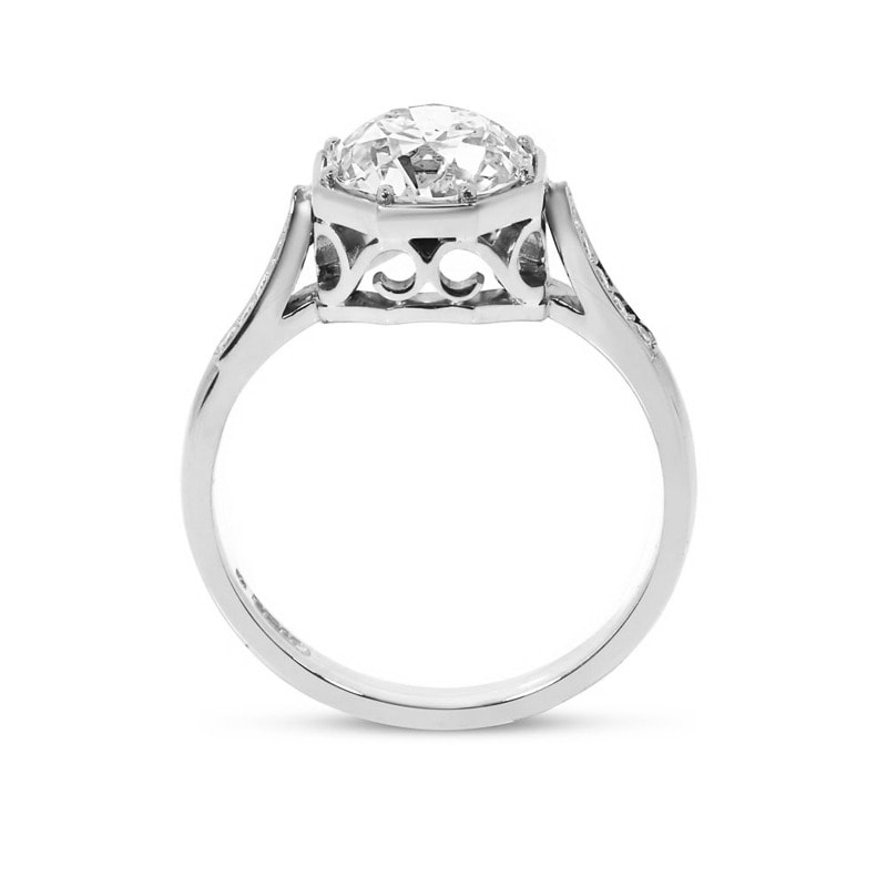 Old Cut Platinum Diamond Vintage Engagement Ring view 3