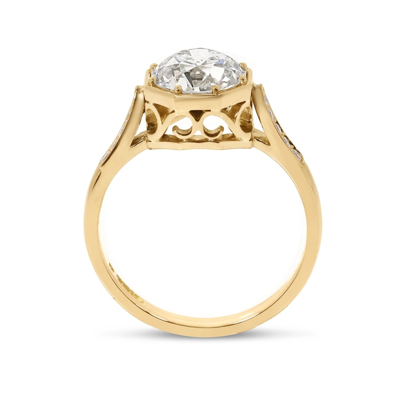 Old Cut Lab Grown Diamond Vintage Engagement Ring view 3