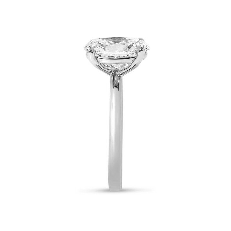 Oval Shape Platinum Solitaire Diamond Engagement Ring view 4
