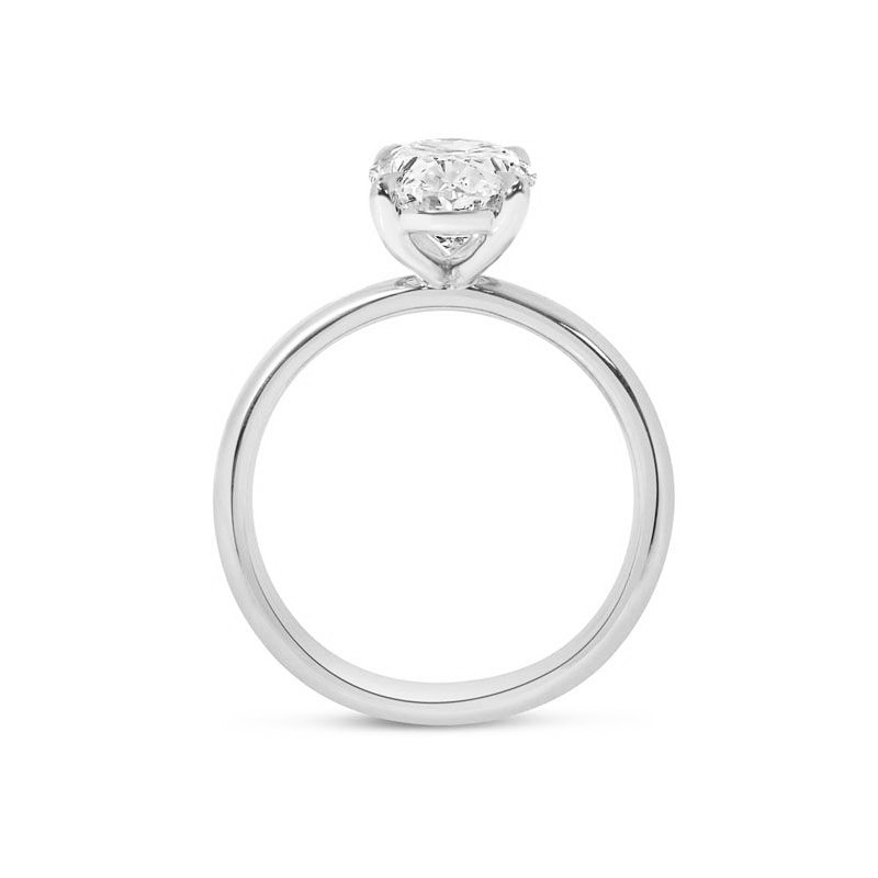 Oval Shape Platinum Solitaire Lab Grown Diamond Engagement Ring view 5