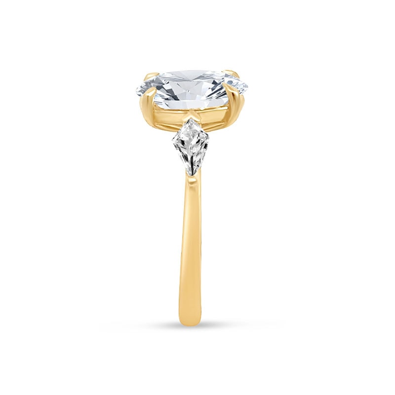 Oval and Kite side Lab Grown stones Diamond Engagement Ring view 4