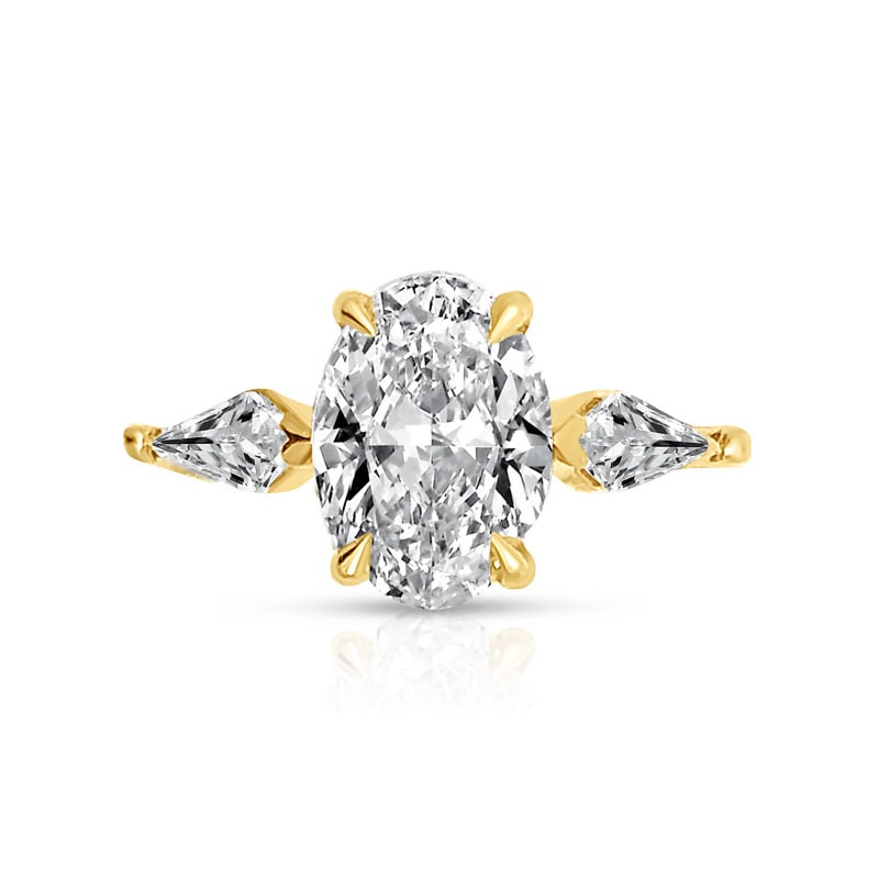 Oval and Kite side Lab Grown stones Diamond Engagement Ring view 9