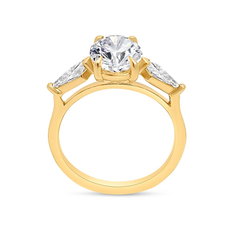 Oval and Kite side Lab Grown stones Diamond Engagement Ring view 3