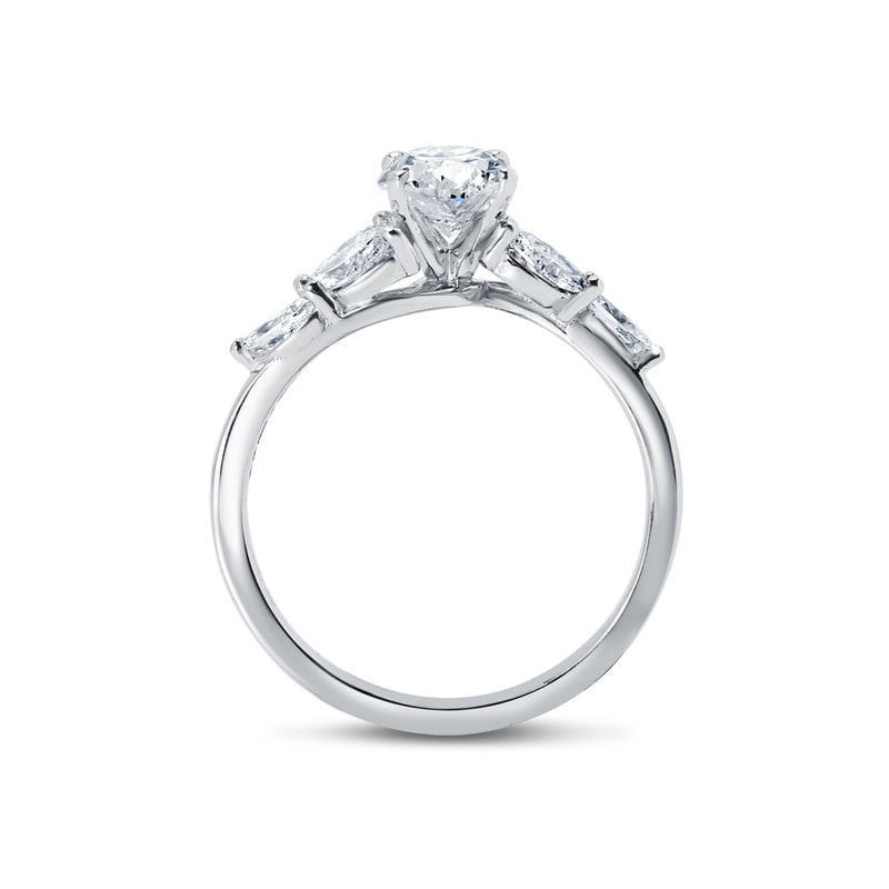 Oval Shape Marquise Side Lab Grown Diamond Engagement Ring view 5