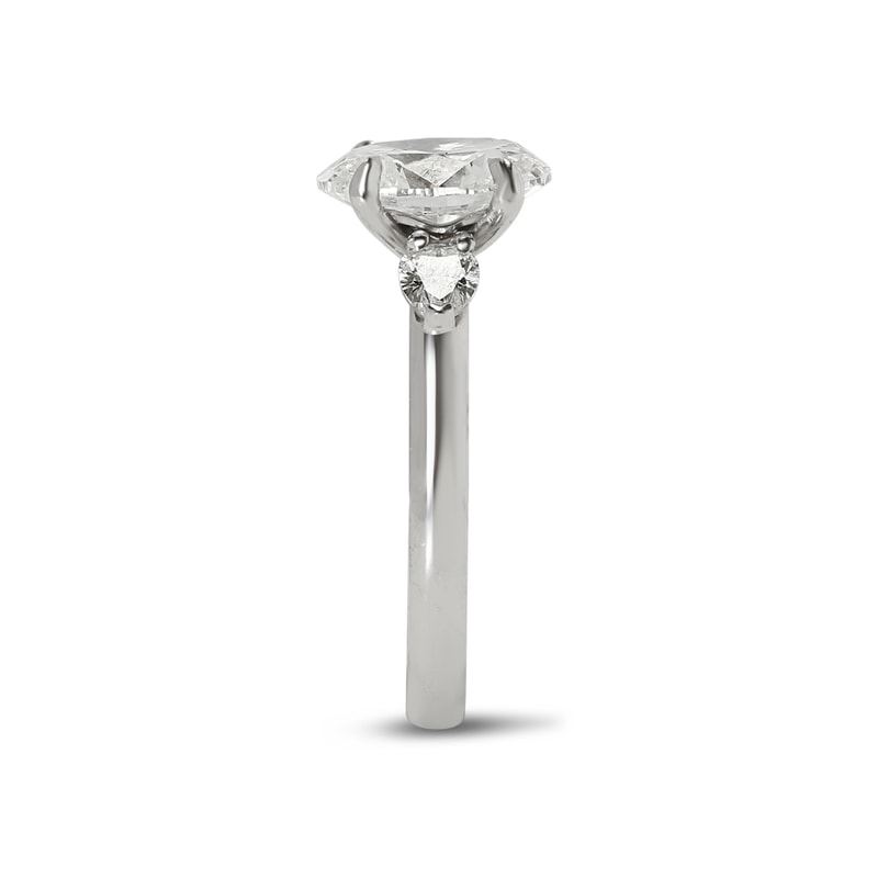 Oval Shape Pear Side Stones Diamond Engagement Ring view 4