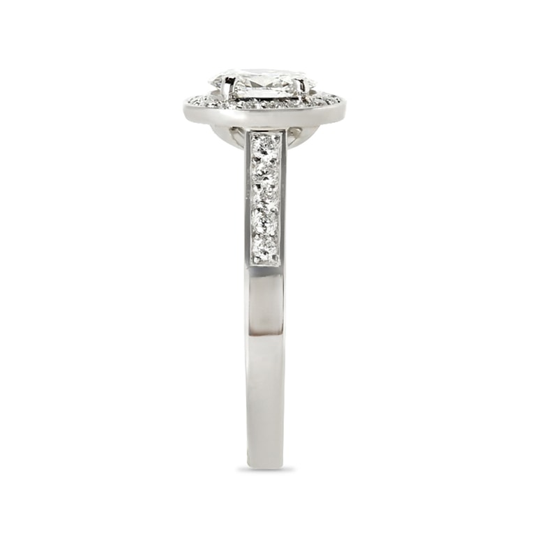 Oval Shape Pave Halo Lab Grown Diamond Engagement Ring view 4