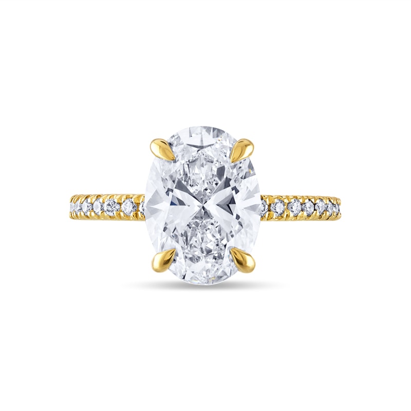Oval Cut Lab Grown Diamond Set Band Engagement Ring view 1