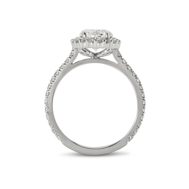 Oval Shape Halo Diamond Engagement Ring view 6