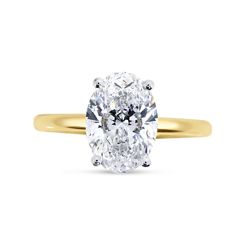 Hailey Bieber Oval Hidden Halo Solitaire Diamond Engagement Ring
