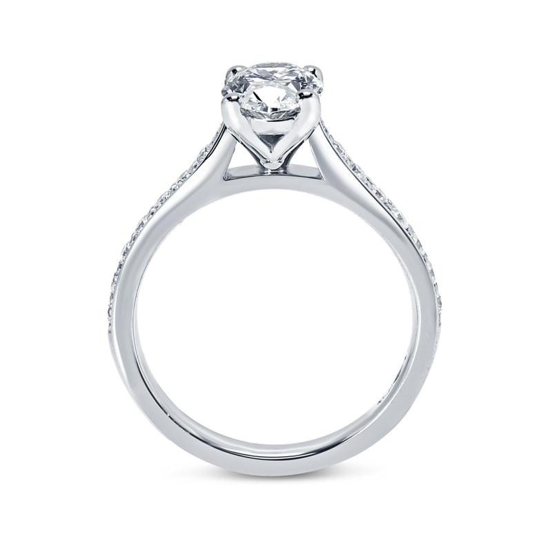 Oval Shape Pave Setting Diamond Engagement Ring view 5