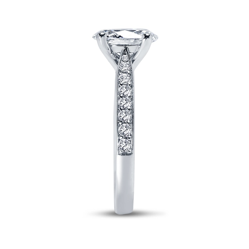 Oval Shape Pave Setting Diamond Engagement Ring view 4
