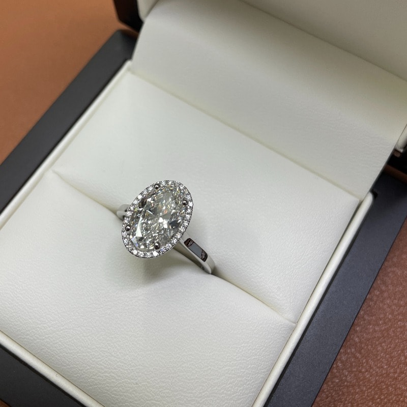 Oval Cut Celtic Knot Diamond Halo Engagement Ring view 6