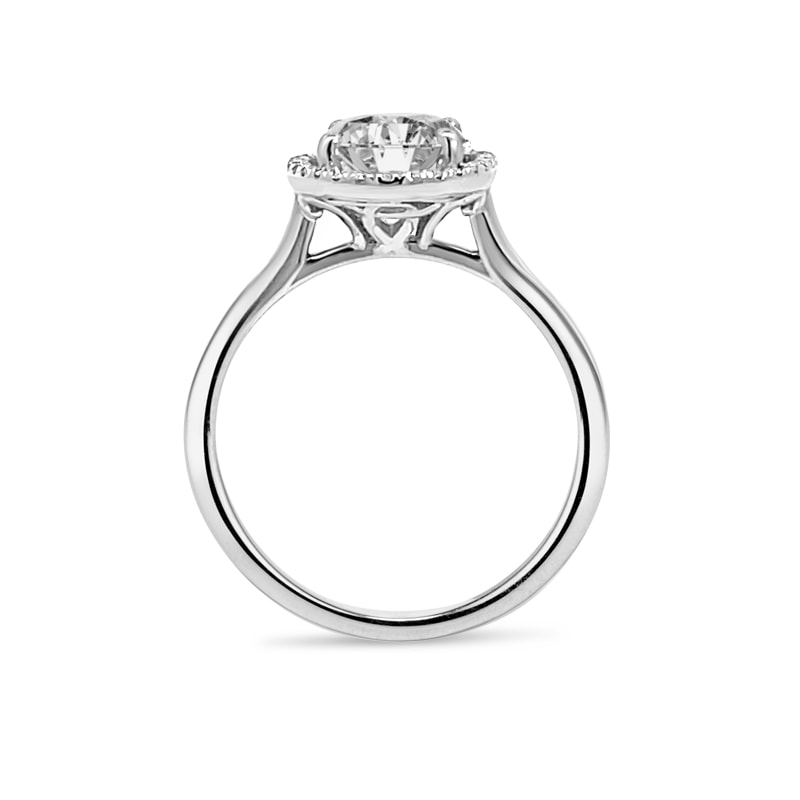 Oval Cut Celtic Knot Diamond Halo Engagement Ring view 3
