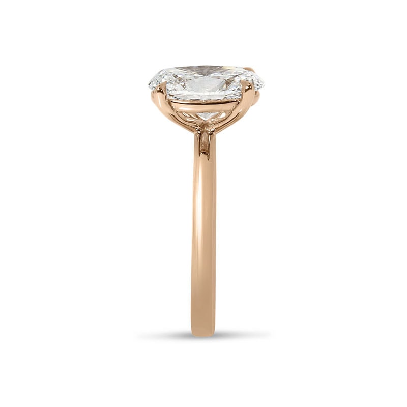 Oval Shape Rose Gold Solitaire Diamond Engagement Ring view 4
