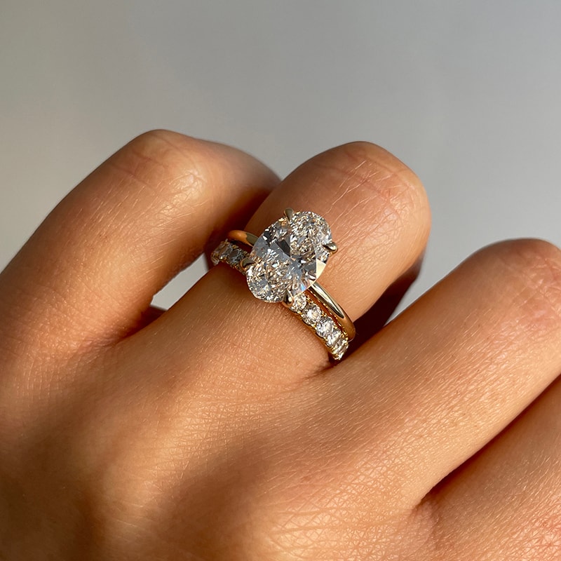 Oval Shape Rose Gold Solitaire Lab Grown Diamond Engagement Ring view 8