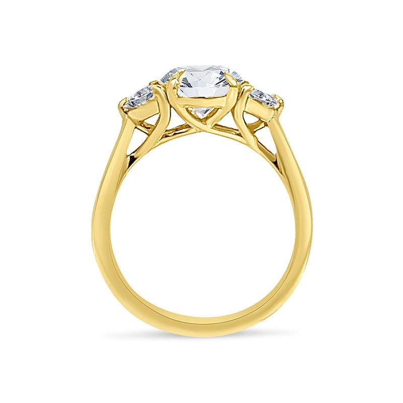 Oval Trilogy Half Moon Side Diamond Engagement Ring view 5