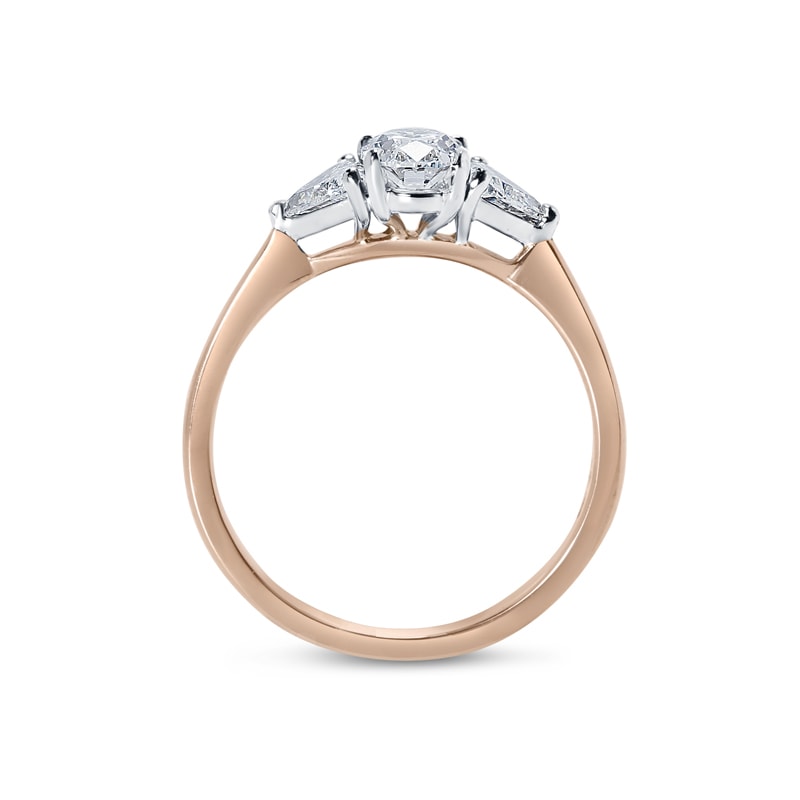 Oval Cut Side Trilliant Lab Grown Diamond Engagement Ring view 5