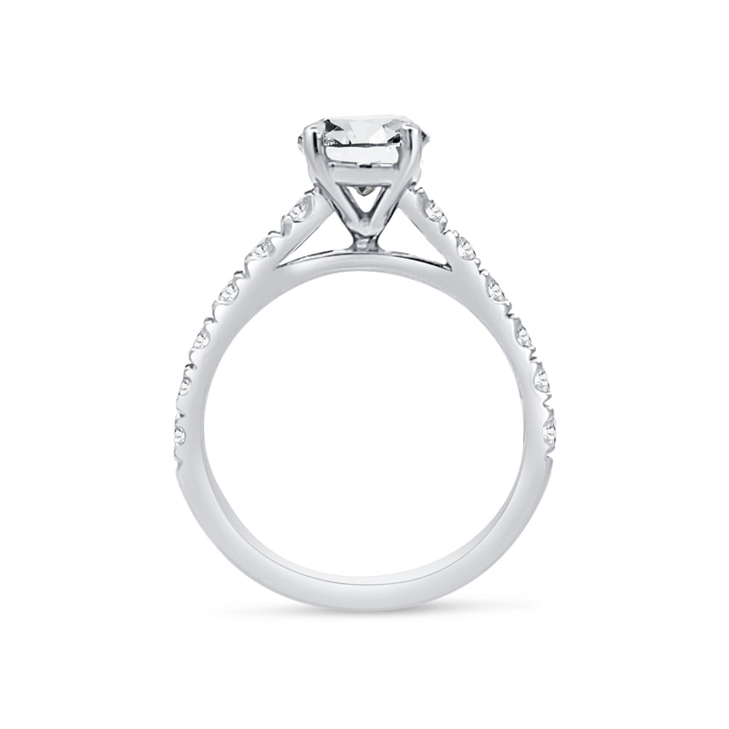 Oval Cut Thick Band Diamond Engagement Ring view 3