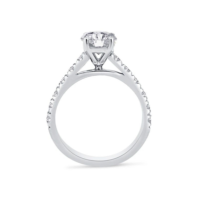 Oval Cut Thick Band Diamond Engagement Ring view 5