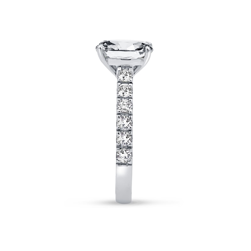 Oval Cut Thick Band Diamond Engagement Ring view 4