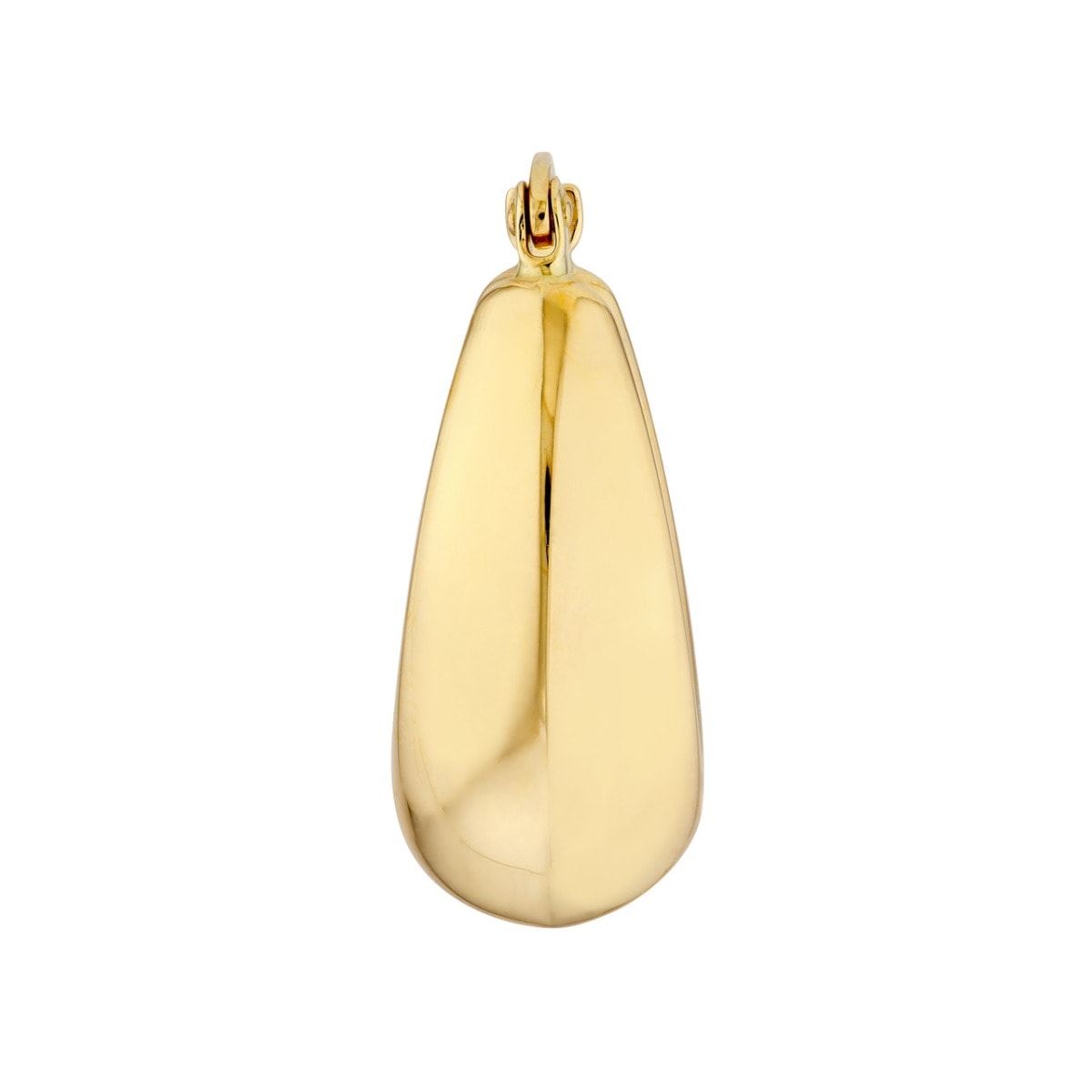 Oval Teardrop Gold Hoop Earrings view 2