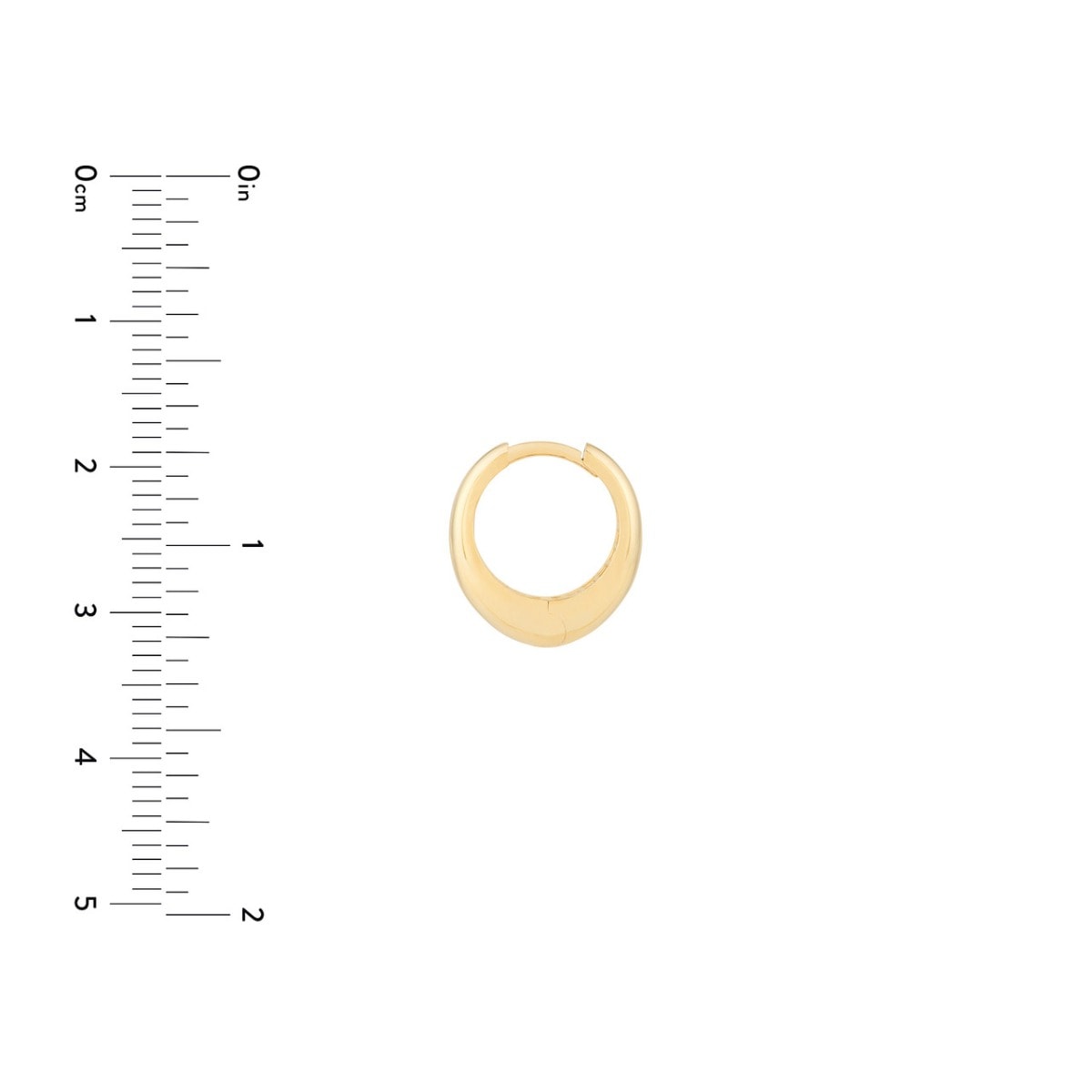 Oval Shape Gold Huggie Earrings view 4