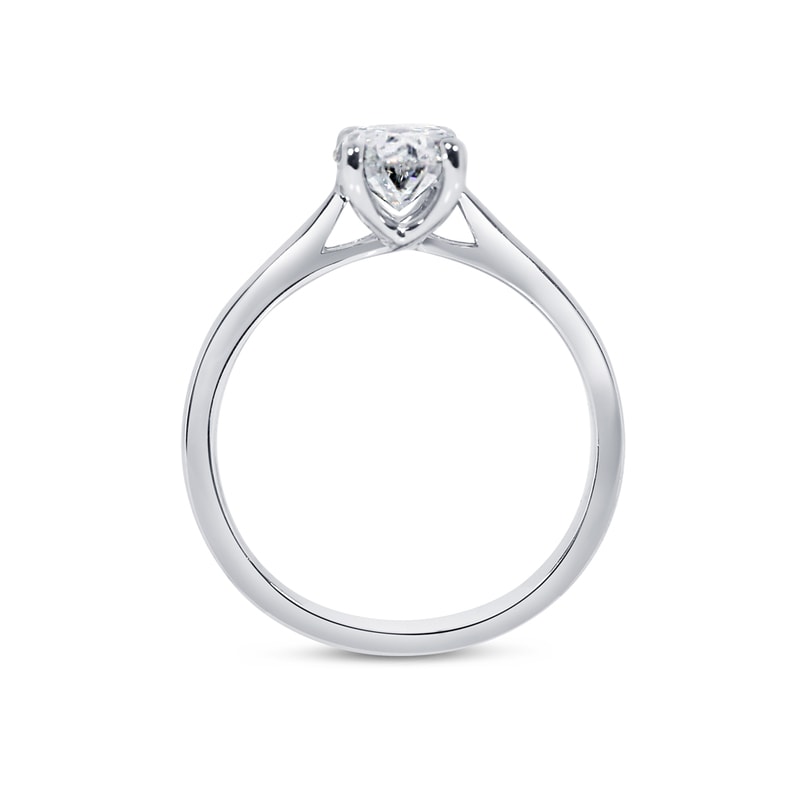 Oval Floating Solitaire Diamond Engagement Ring view 5