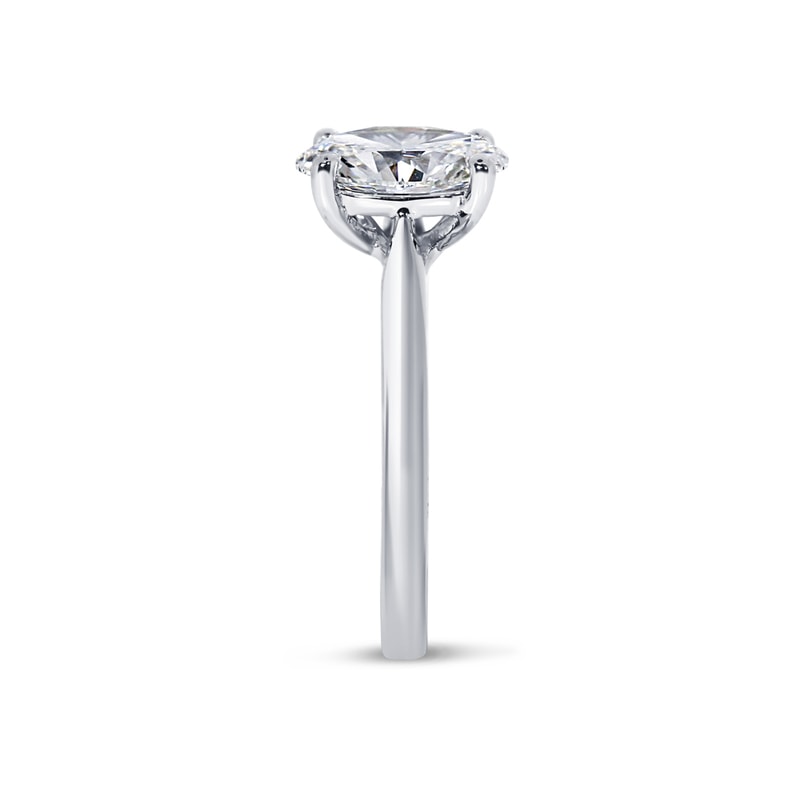 Oval Floating Solitaire Diamond Engagement Ring view 4