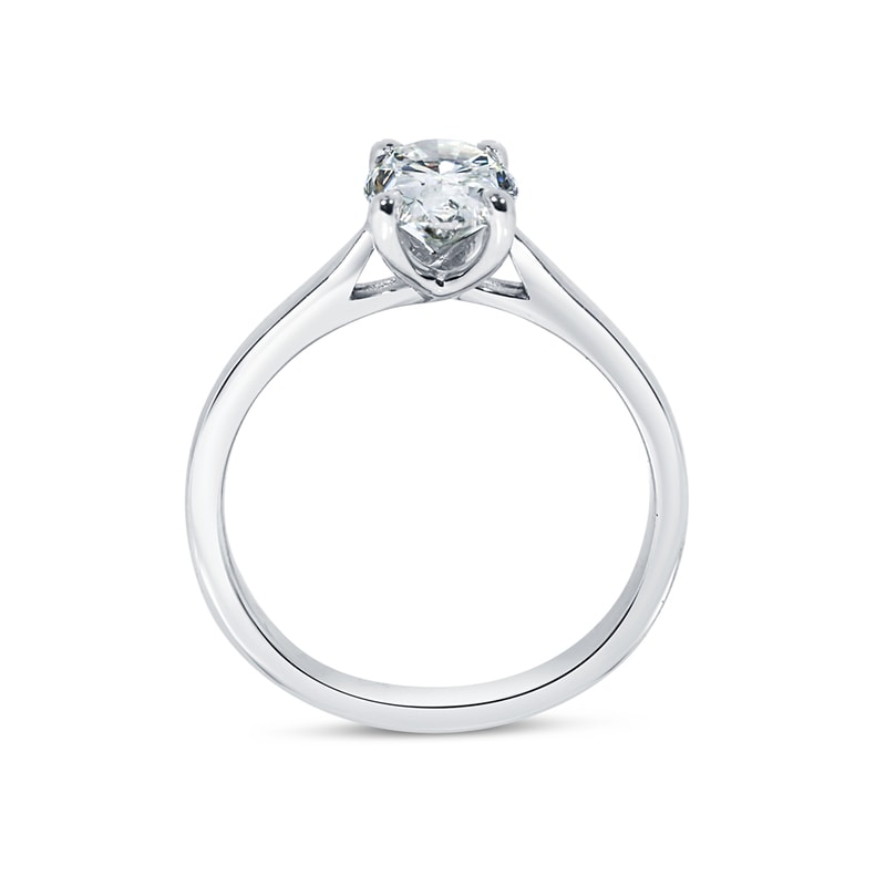 Oval Floating Solitaire Diamond Engagement Ring view 3