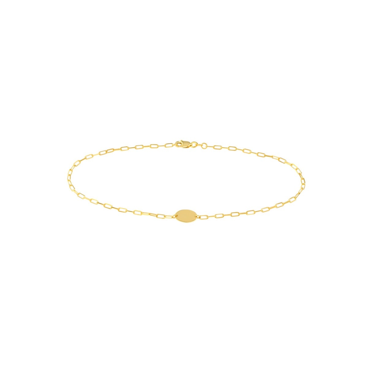 Paper Clip Anklet with Gold Plate view 1