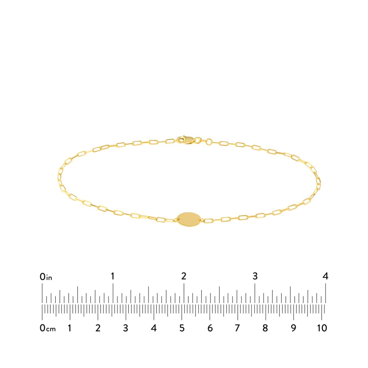 Paper Clip Anklet with Gold Plate view 5