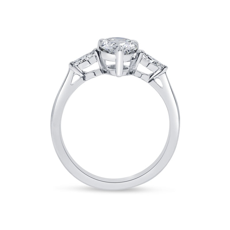 Pear and Kite Side Stones Diamond Engagement Ring view 5