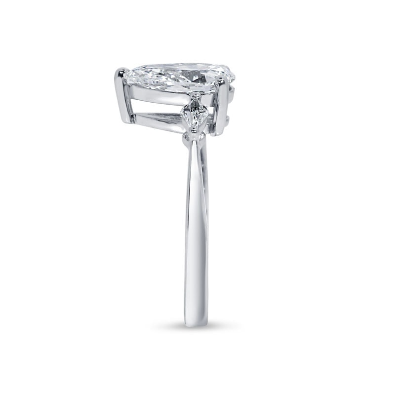 Pear and Kite Side Stones Diamond Engagement Ring view 4