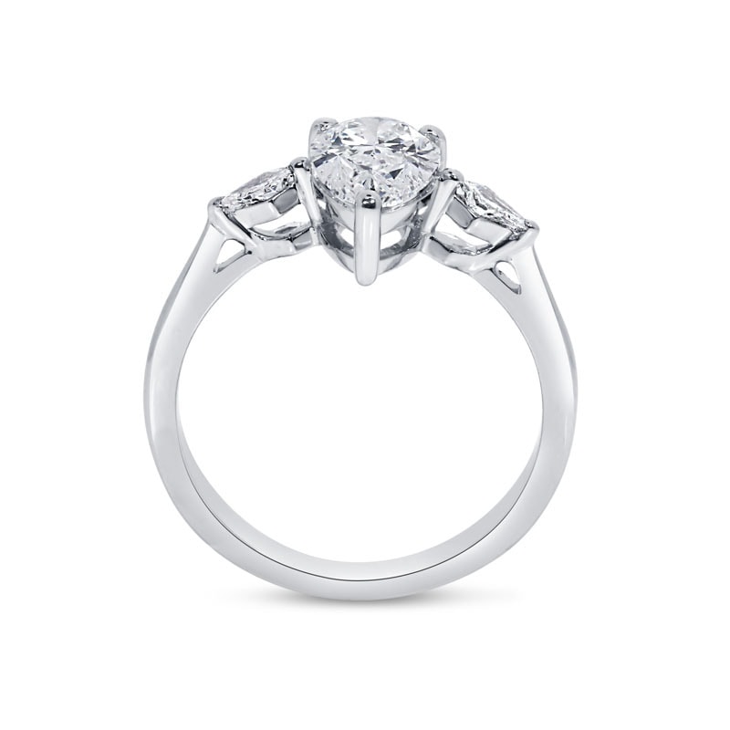 Pear and Kite Side Stones Diamond Engagement Ring view 3