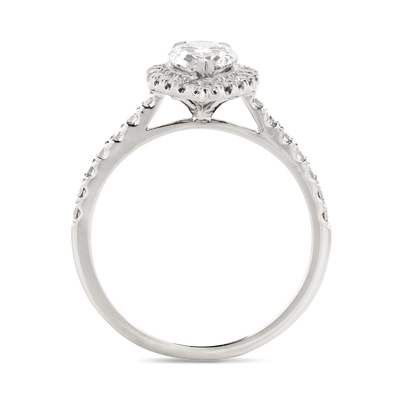 Pear Shape Diamond Halo Engagement Ring view 3
